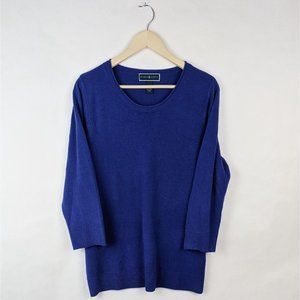 Karen Scott Royal Blue Round Neck Tunic Sweater XL